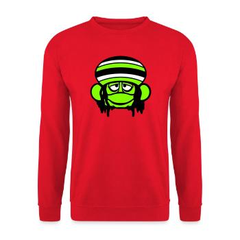 Frog Reggae Music Rasta Hair Hat Jamaica Fun - Unisex Sweatshirt - red - Front - Alina (178cm) & Michal (187cm)