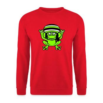 Frog Reggae Music Rasta Hair Hat Jamaica Fun - Unisex Sweatshirt - red - Front - Alina (178cm) & Michal (187cm)