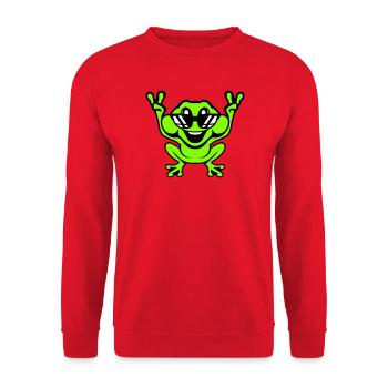 Grenouille Crapaud Cool Lunettes de soleil Victoire Paix Mains - Sweat-shirt Unisexe - rouge - Devant - Alina (178cm) & Michal (187cm)