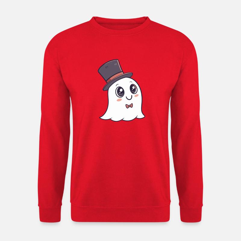 Chic Ghost Hat and Bow - Unisex Sweatshirt - red
