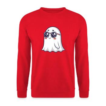 Retro Phantom Runde Brille - Unisex Pullover - Rot - Vorne - Alina (178cm) & Michal (187cm)