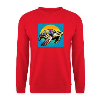 turtle - Unisex Sweatshirt - red - Front - Alina (178cm) & Michal (187cm)