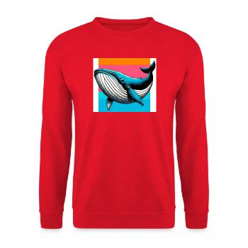 whale - Unisex Sweatshirt - red - Front - Alina (178cm) & Michal (187cm)