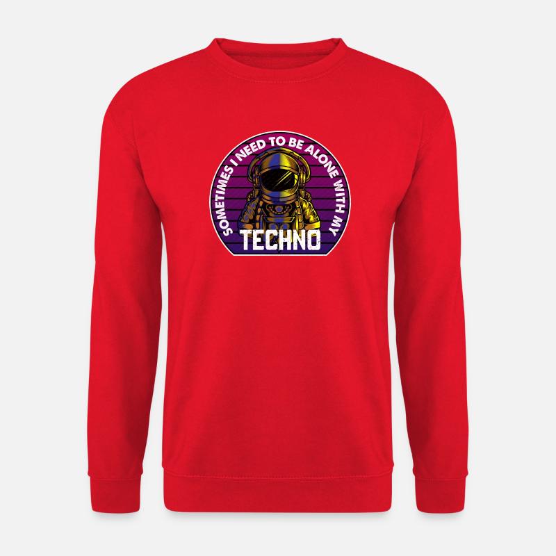 Techno Astronaut Circle Abzeichen - Unisex Pullover - Rot