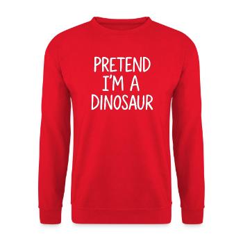 Pretend I'm a Dinosaur - Unisex Sweatshirt - red - Front - Alina (178cm) & Michal (187cm)