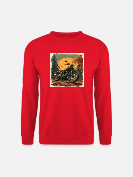 Motorcycle in Heritage Texture - Unisex Pullover - Rot