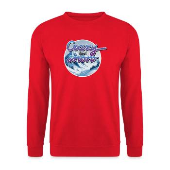 Winter, Berge, Schnee - Unisex Pullover - Rot - Vorne - Alina (178cm) & Michal (187cm)