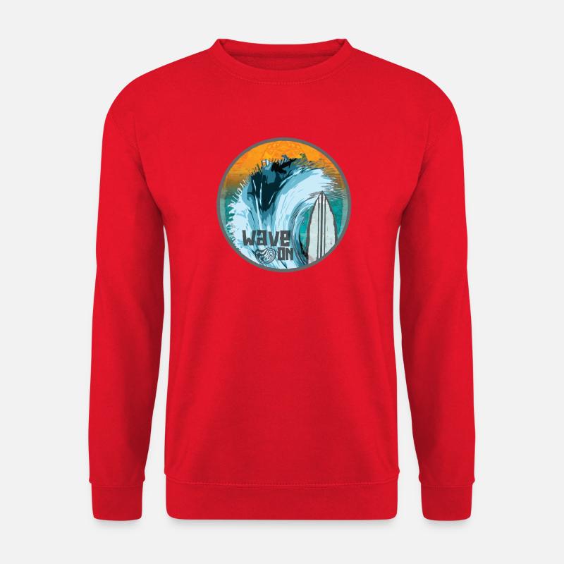 Welle im Surfzauber Patch - Unisex Pullover - Rot