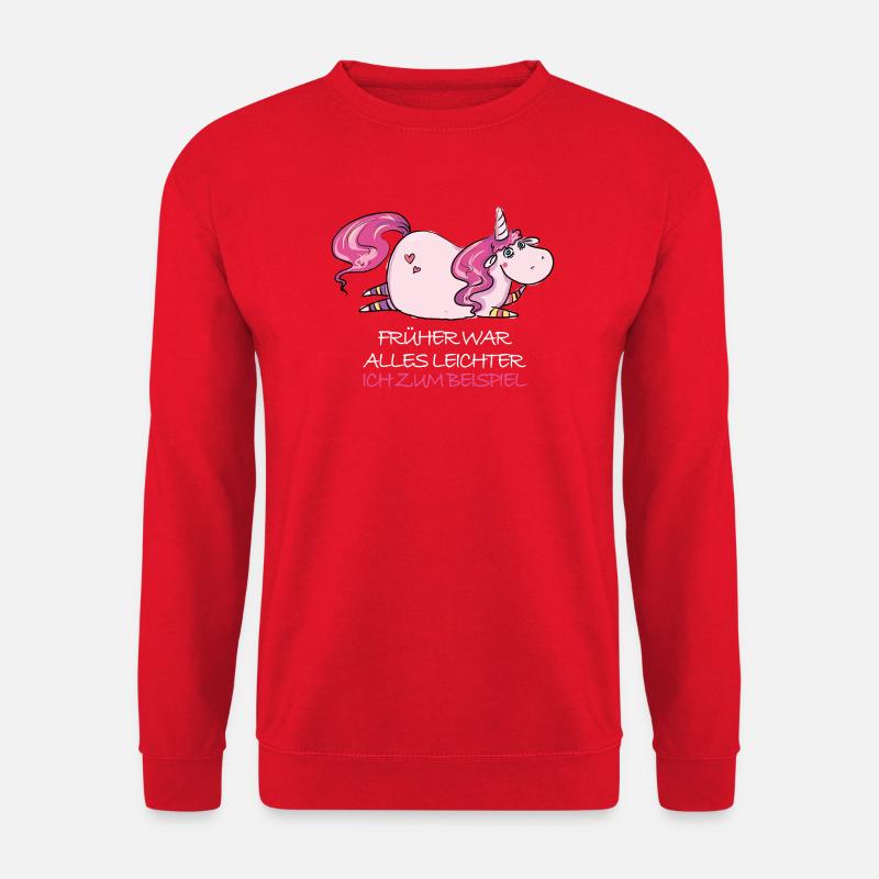 Lustige Dickes Einhorn Spruch Molliges Einhorn - Unisex Pullover - Rot