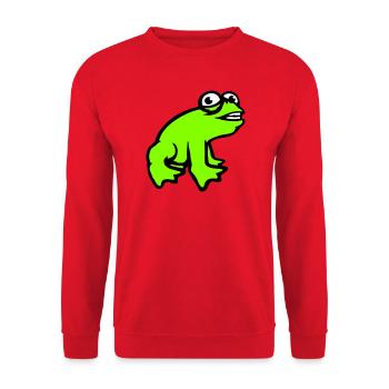 Frog grins cool funny comic crazy toad - Unisex Sweatshirt - red - Front - Alina (178cm) & Michal (187cm)
