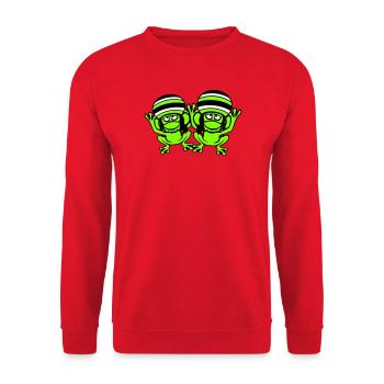 2 Frogs Reggae Music Rasta Hair Hat Jamaica - Unisex Sweatshirt - red - Front - Alina (178cm) & Michal (187cm)