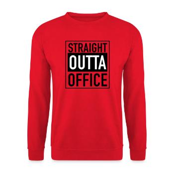 Straight outta office - Unisex Sweatshirt - red - Front - Alina (178cm) & Michal (187cm)