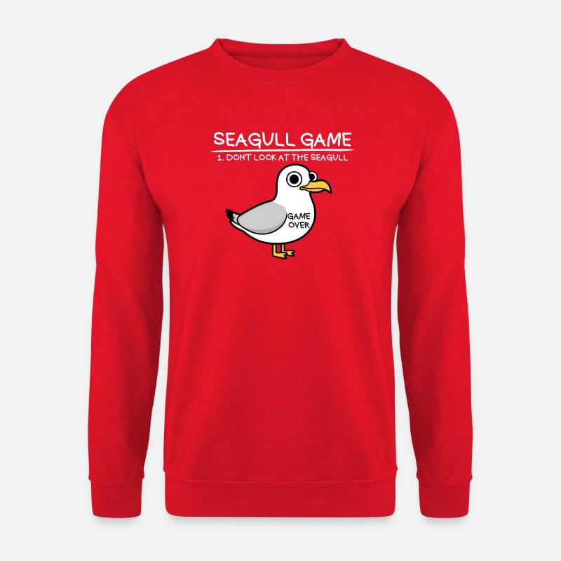 Möwenspiel Schau nicht auf die Möwe Lustig - Unisex Pullover - Rot