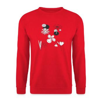 Flowers black and white - Unisex Sweatshirt - red - Front - Alina (178cm) & Michal (187cm)