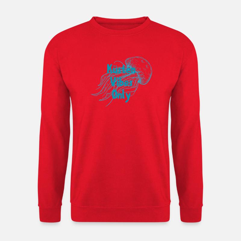 Küsten Vibes Only – Qualle Maritimes Design - Unisex Pullover - Rot