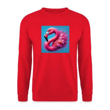 Flamingo - Unisex Pullover - Rot - Vorne - Alina (178cm) & Michal (187cm)