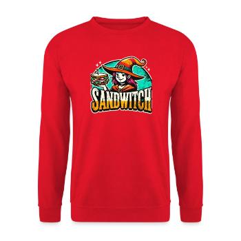 Sandwitch Sorcière Sandwich Drôle Halloween - Sweat-shirt Unisexe - rouge - Devant - Alina (178cm) & Michal (187cm)