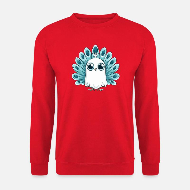 Peacock Bird Halloween Ghost - Unisex Sweatshirt - red