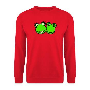 2 grenouilles homme femme aimant couple amis amour équipe - Sweat-shirt Unisexe - rouge - Devant - Alina (178cm) & Michal (187cm)