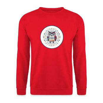 Tawny Owl Mandala Pattern - Unisex Sweatshirt - red - Front - Alina (178cm) & Michal (187cm)