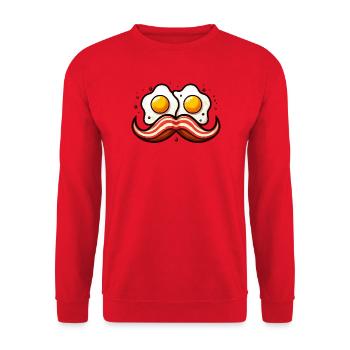Mustache Eggs Duo Cartoon - Unisex Sweatshirt - red - Front - Alina (178cm) & Michal (187cm)