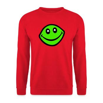 grenouille crapaud sourire drôle bande dessinée heureux cool - Sweat-shirt Unisexe - rouge - Devant - Alina (178cm) & Michal (187cm)