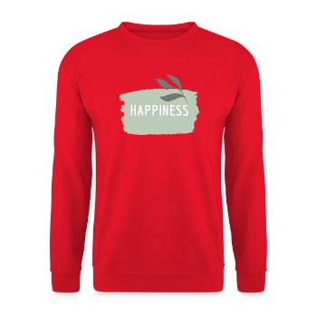 Happiness - Glück, Achtsamkeit, Freude - Unisex Pullover - Rot - Vorne - Alina (178cm) & Michal (187cm)