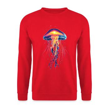 Jellyfish Jellyfish Fire Jellyfish Medusa Cute Jellyfish - Unisex Sweatshirt - red - Front - Alina (178cm) & Michal (187cm)