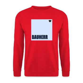 HOUSE CONSTRUCTION BUILDER HERZ - Unisex Sweatshirt - red - Front - Alina (178cm) & Michal (187cm)