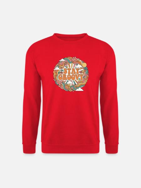Psychedelisch Retro - Unisex Pullover - Rot