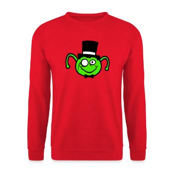 Mr. Caterpillar Top Hat Monocle Bow Tie Gentleman Empire - Unisex Sweatshirt - red - Front - Alina (178cm) & Michal (187cm)