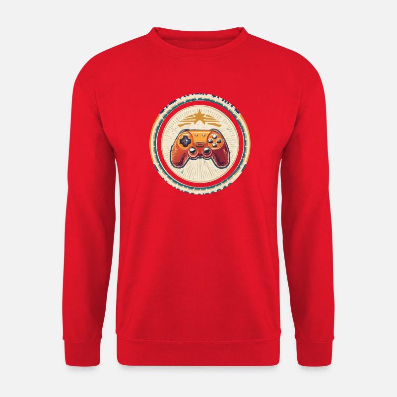 Retro Spielcontroller Abzeichen - Unisex Pullover - Rot