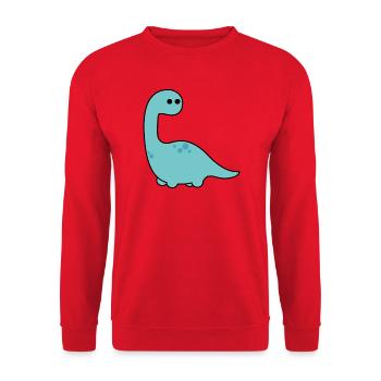 Long Neck Dino Blue Cartoon - Unisex Sweatshirt - red - Front - Alina (178cm) & Michal (187cm)