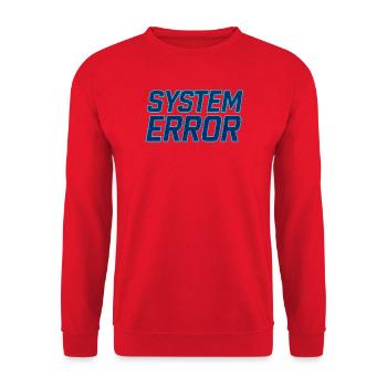 System Error Glitch Design - Unisex Sweatshirt - red - Front - Alina (178cm) & Michal (187cm)