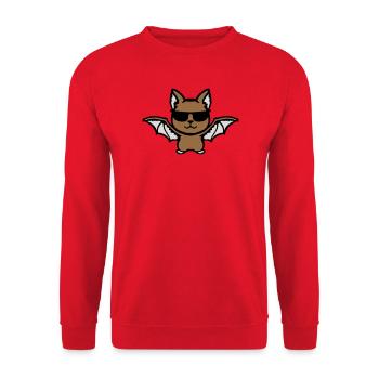 Cute Bat Sunglasses Cool Halloween Funny - Unisex Sweatshirt - red - Front - Alina (178cm) & Michal (187cm)