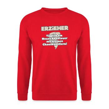 Educators Everyday adventures with chaos artists - Unisex Sweatshirt - red - Front - Alina (178cm) & Michal (187cm)