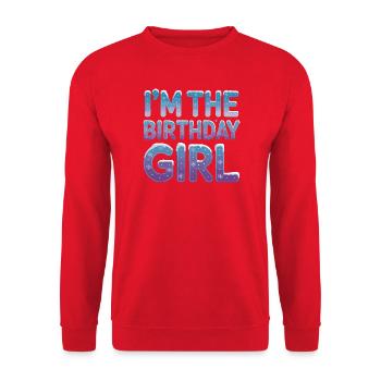 In The Birthday Girl Winter Snowflakes - Unisex Sweatshirt - red - Front - Alina (178cm) & Michal (187cm)