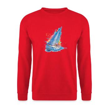 Segeltraum Farbexplosion - Unisex Pullover - Rot - Vorne - Alina (178cm) & Michal (187cm)