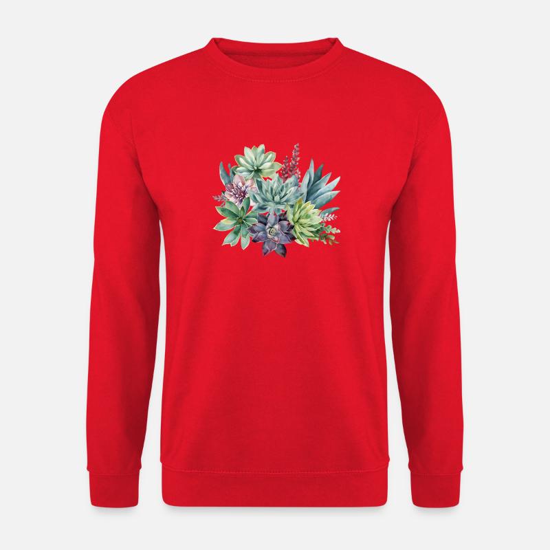 Pastell Sukkulenten Aquarell Design - Unisex Pullover - Rot