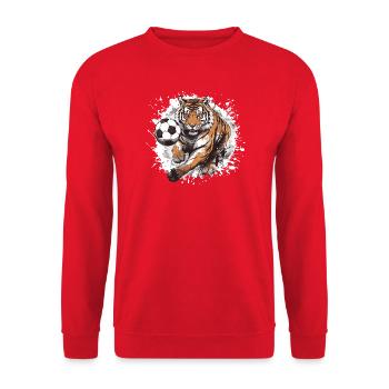 Tiger Football Team - Unisex Sweatshirt - red - Front - Alina (178cm) & Michal (187cm)