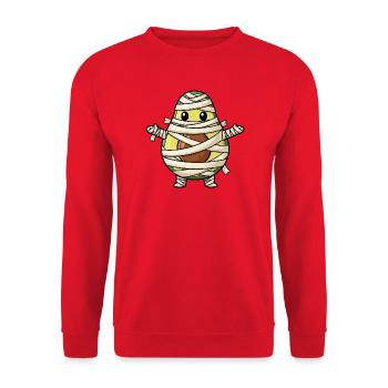 Lustiger Halloween Avocado Monster Mumie Cartoon - Unisex Pullover - Rot - Vorne - Alina (178cm) & Michal (187cm)
