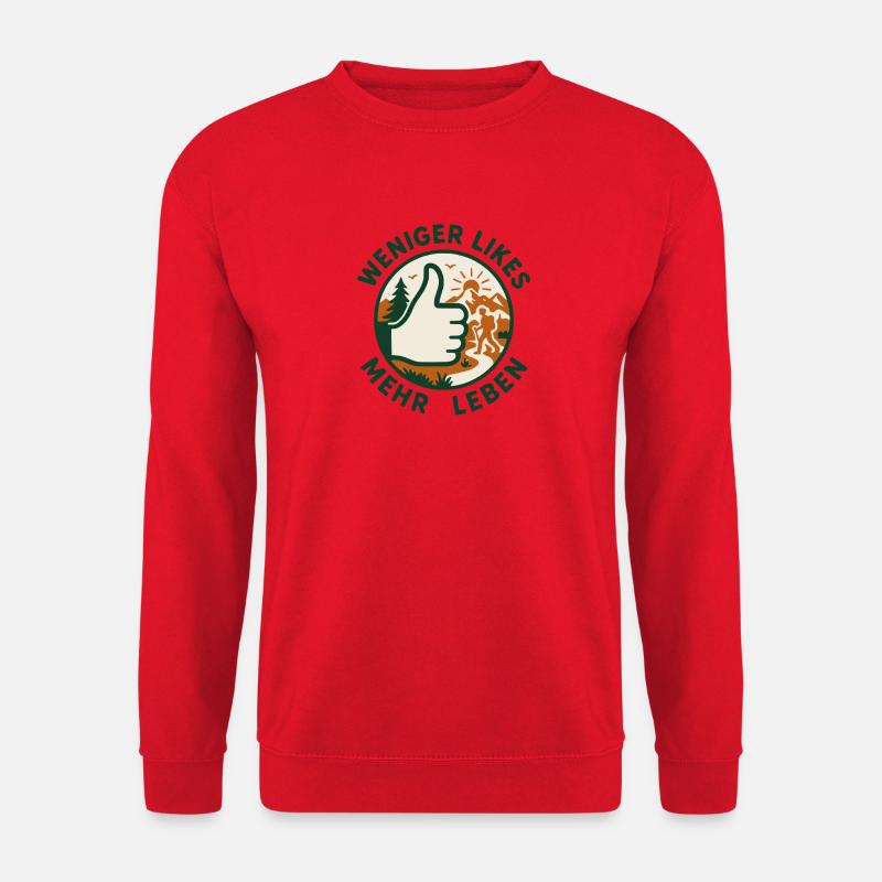 Weniger Likes mehr Leben! - Unisex Pullover - Rot
