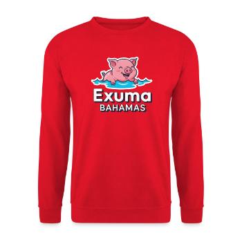 Exuma Schwein Bahamas - Unisex Pullover - Rot - Vorne - Alina (178cm) & Michal (187cm)