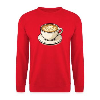 Coffee Heart Latte Art - Unisex Sweatshirt - red - Front - Alina (178cm) & Michal (187cm)