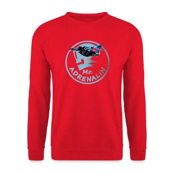 Mr. Adrenalin Skydiver Jump Logo - Unisex Sweatshirt - red - Front - Alina (178cm) & Michal (187cm)