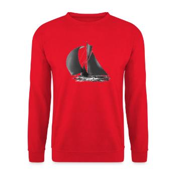 Sailboat - Unisex Sweatshirt - red - Front - Alina (178cm) & Michal (187cm)