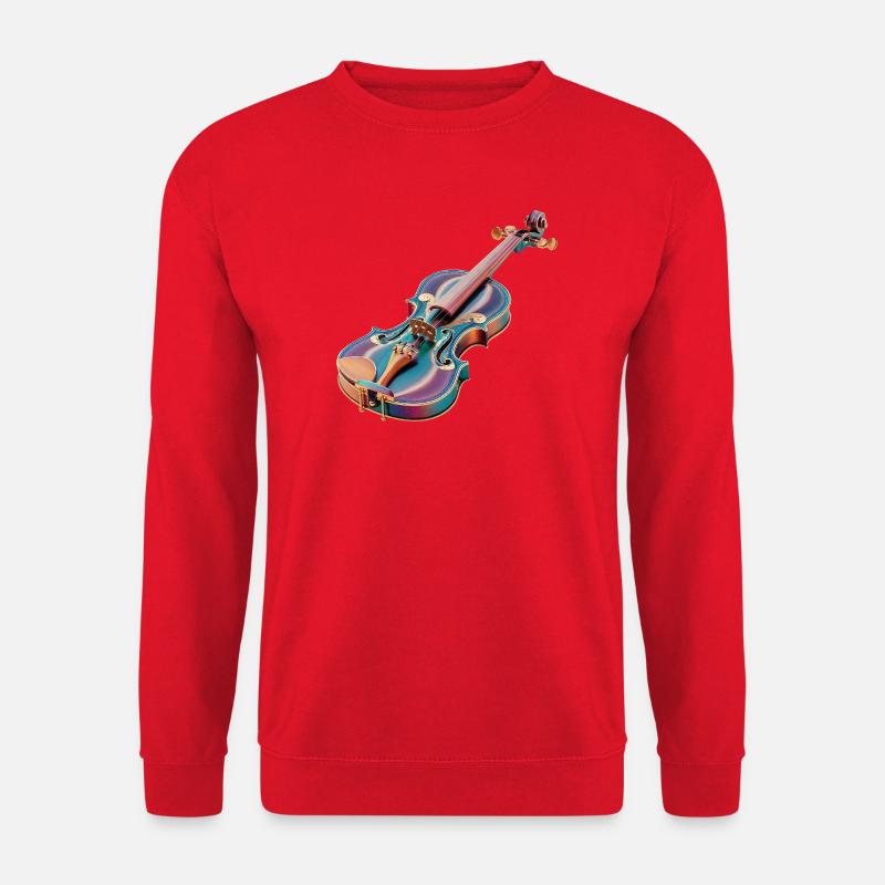 Rainbow Violin Art - Unisex Sweatshirt - red