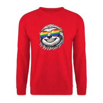 Cool paresseux Grunge Portrait Lunettes de soleil Pluie - Sweat-shirt Unisexe - rouge - Devant - Alina (178cm) & Michal (187cm)