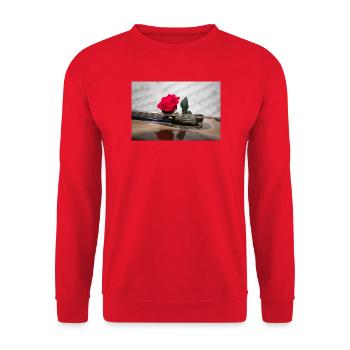 Red Rose on Guitar - Unisex Sweatshirt - red - Front - Alina (178cm) & Michal (187cm)