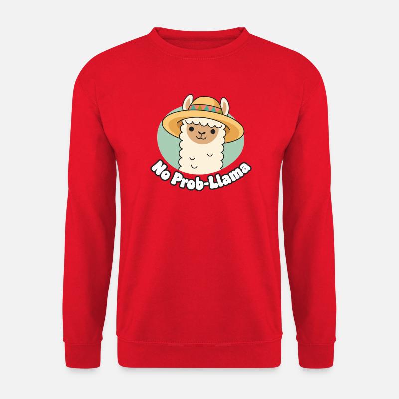 No Prob Llama Sombrero - Unisex Pullover - Rot